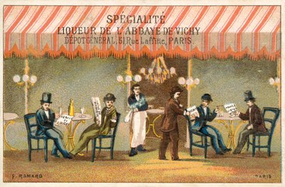 Cafe scene by French School